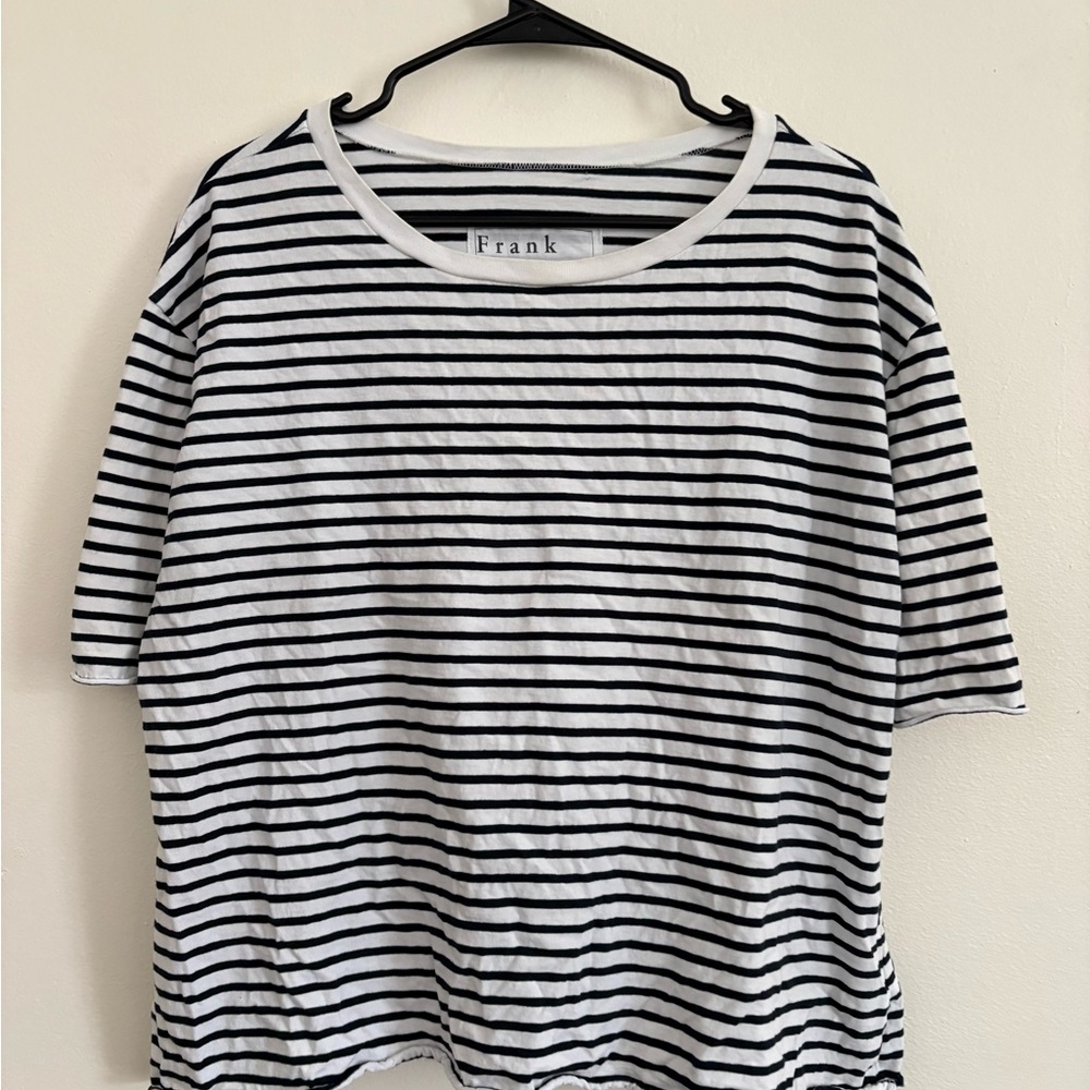 Frank & Eileen Navy and White Striped Tee